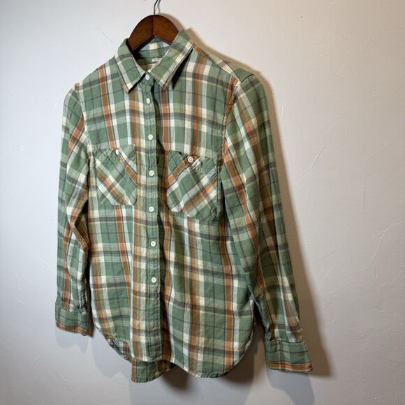 Ralph Lauren Denim & Supply RL Utility Green Plaid Shirt Women's Size Medium - Picture 2 of 11
